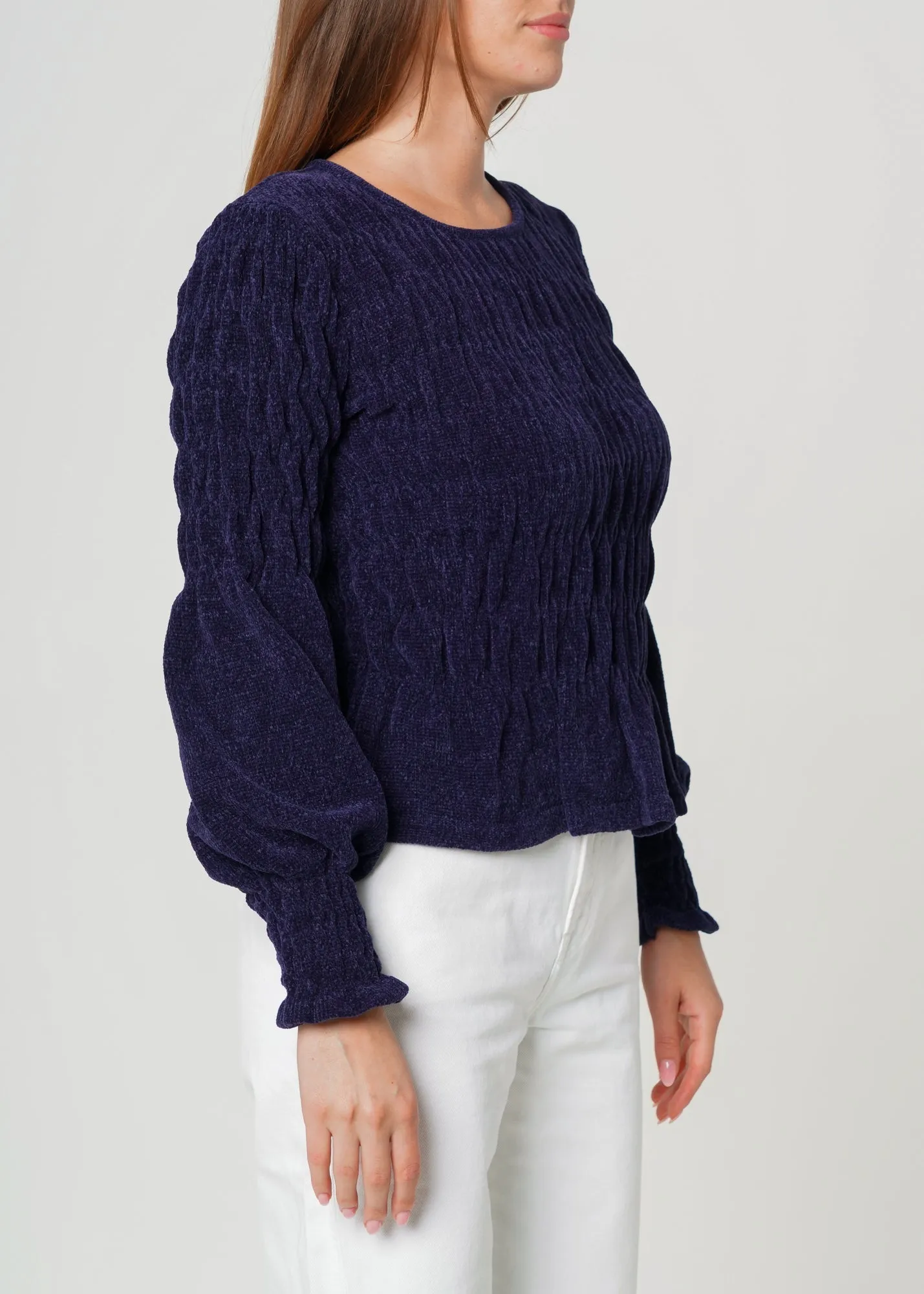 Women's Peplum Sweater In Midnight
