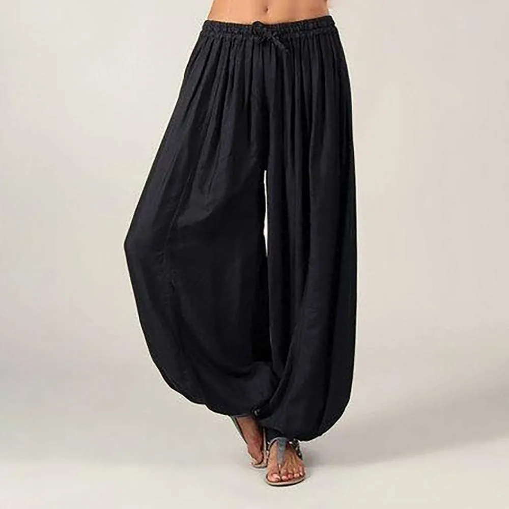 Womens Wide Leg Sweatpants Winter Opaque Beach Thermal with Pockets Barrel Pants Wide Leg