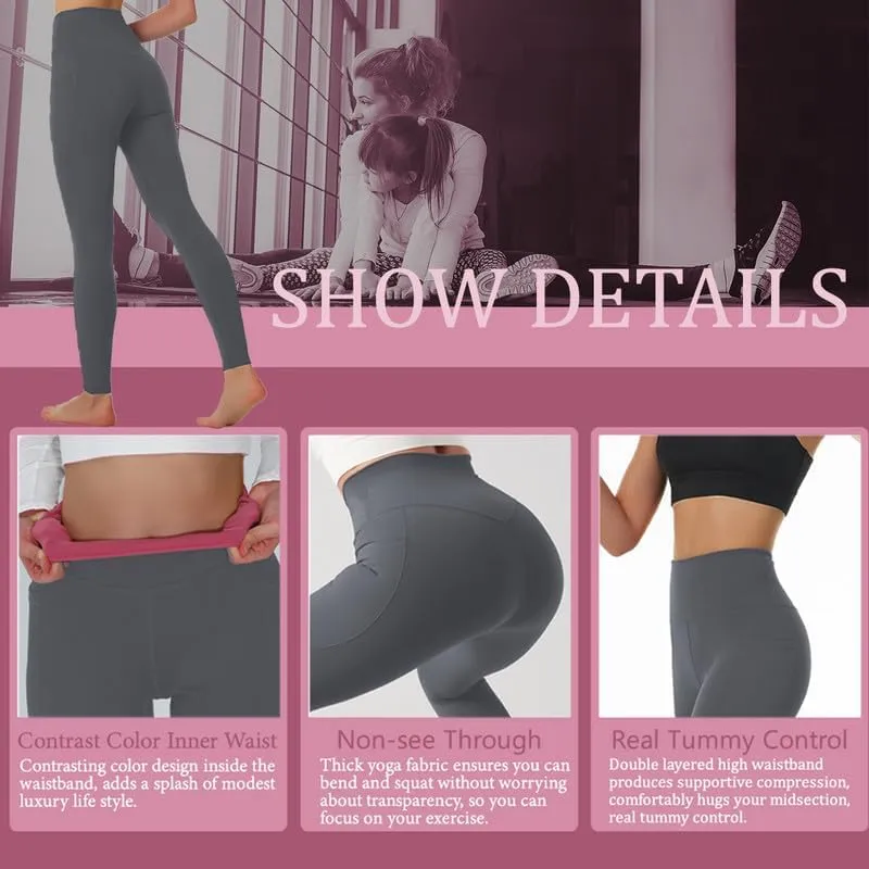 Womens Yoga Pants High Waisted Tummy Control Yoga Leggings Workout Leggings with Pockets Running Gym