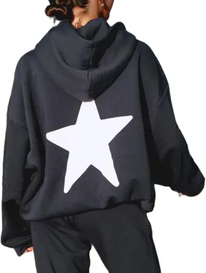 Y2k Hoodies Teen Girls Oversized Graphic Sweatshirt Women Long Sleeve Pullover Top Embroidery Preppy Sweater