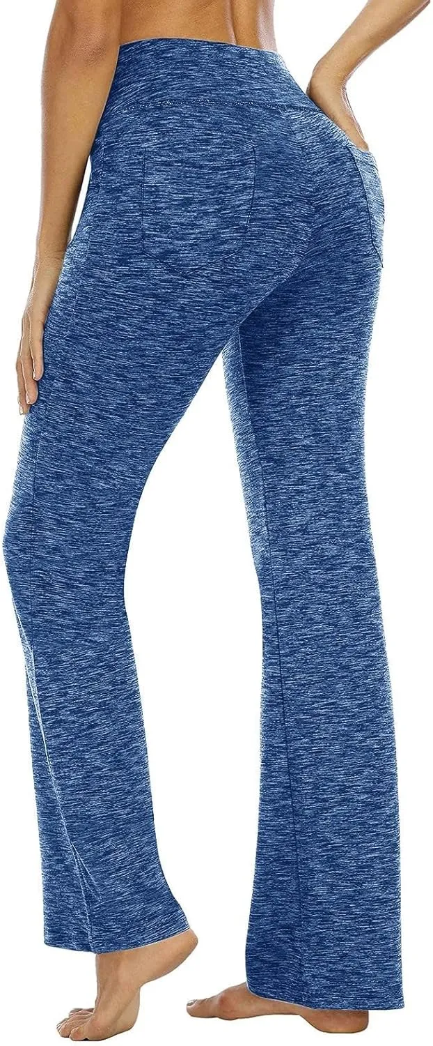 Yoga Pants Women High Waist Elastic Trousers Workout Trousers Work Pants Flare Leggings Bell Bottom Pant 2025