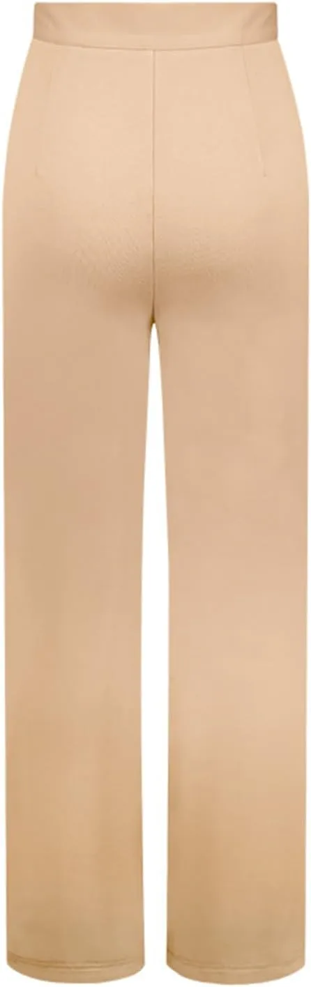 ZWRXW Wide Leg Suit Pants for Women Pleated Elegant High Waist Straight Long Pants Casual Loose Fit Solid Trousers
